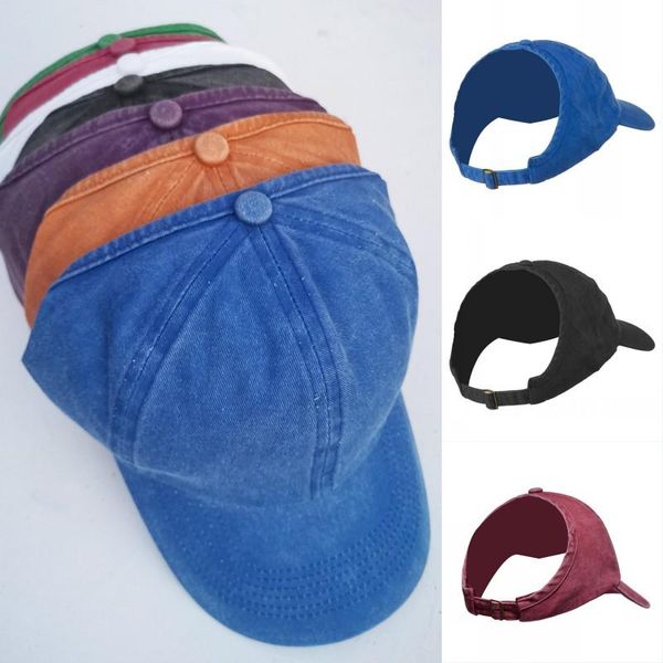 Spedizione Coda di cavallo di Womem Messy Bun Berretto da baseball Mezzo vuoto Visiera superiore Cappello di snapback Capelli ricci afro Cappelli senza schienale Cappellini papà