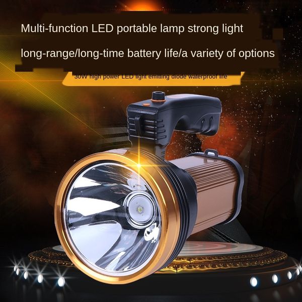 

r7j8g small sun led high-power lithium portable lamp strong charging flashlight searchlight flashlight multifunctional portable miner's