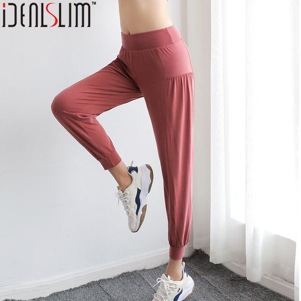 

idealslim women baggy pants high waist casual trousers harem pants, Black;white