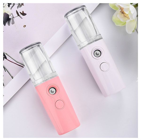 Nano Mini Steamer Facial Handheld Nano Air Humidifier Portátil USB Recarregável Medidor de Água Ultrasonic Diffuser Difusor Rosto Pulverizador