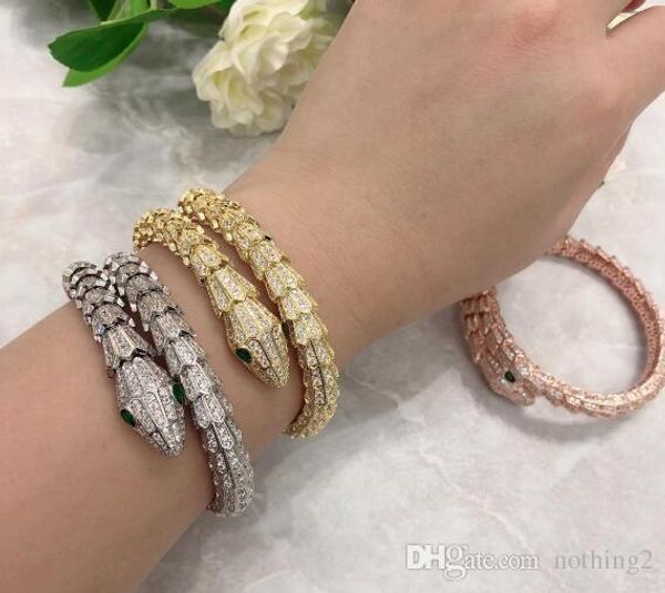

luxury bangle gold snake bracelets for women diamond bangle luxury jewelry birthday new year gift designer jewelry, Black
