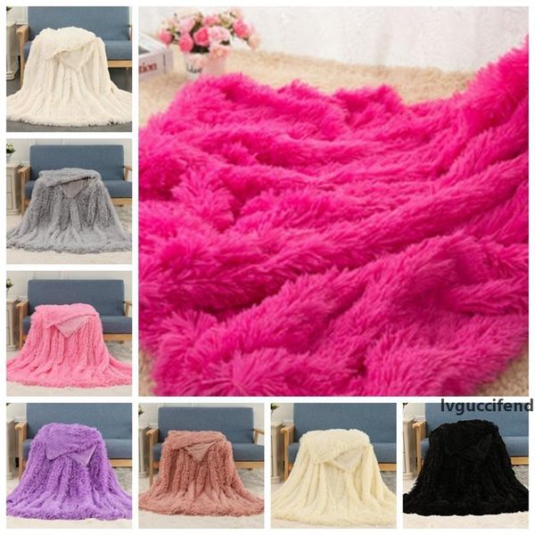 

fluffy blankets fleece throw blanket long shaggy blanket solid wedding bedspreads super soft bedding supplies 13 colors 10pcs yw1689