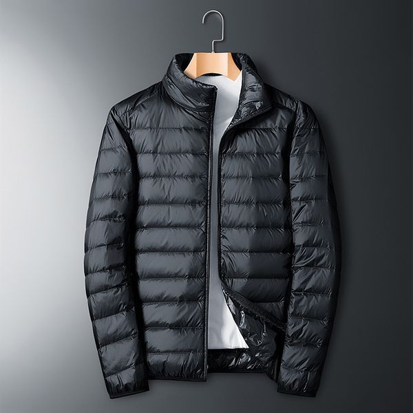 

90% warm down jacket winter warm thin down jacket men's team, Black