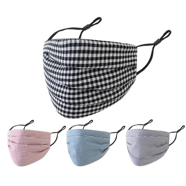 

grid silk designer face mask cartoon face masks with active carbon filter breather dustproof protective mask dwf409