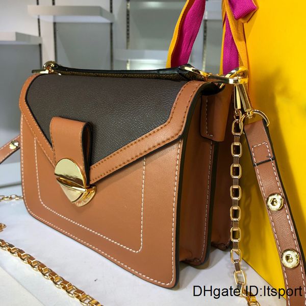 

new fashion designer women double-sided lock handbags brown l letter bags shoulder strap handbags crossbody women tote bags