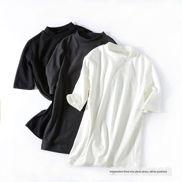 

3ffw9 18 running volume new heating german velvet warm coat men's middle sleeve t-shirt double-sided german velvet high collar loose me, Black;brown