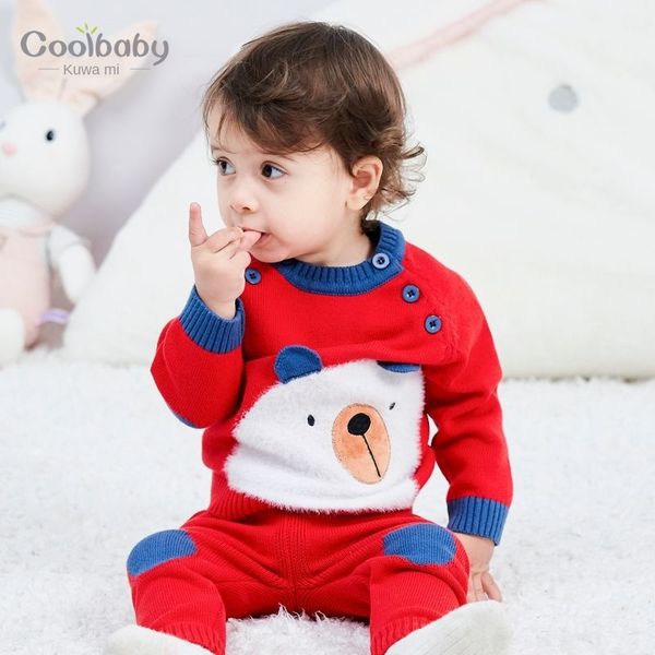 

baby coat sweater set 0-1-2 years old male baby knitted sweater set newborn autumn coat, Blue