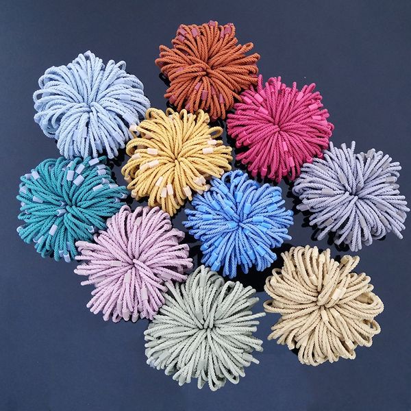 

new ten-color diy children's thread ring does not hurt diy rope hair accessories girl hair rope, Slivery;white