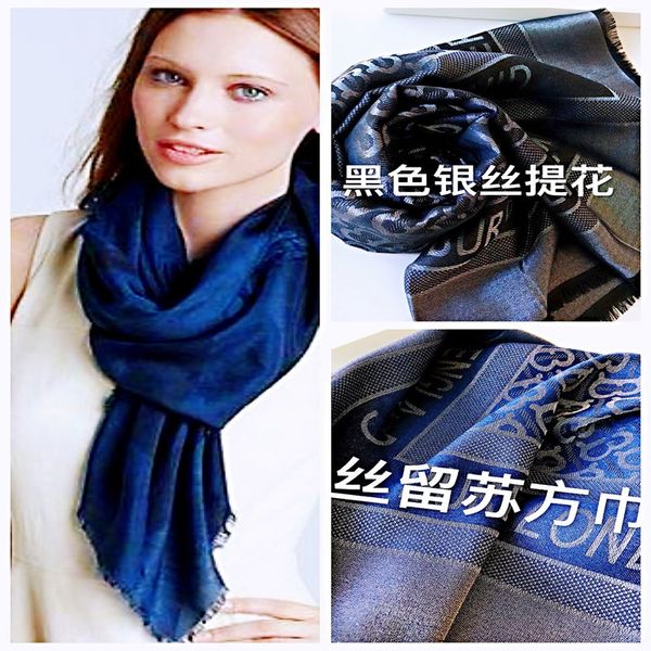 

jacquard silk scarf jacquard silk scarf, Blue;gray