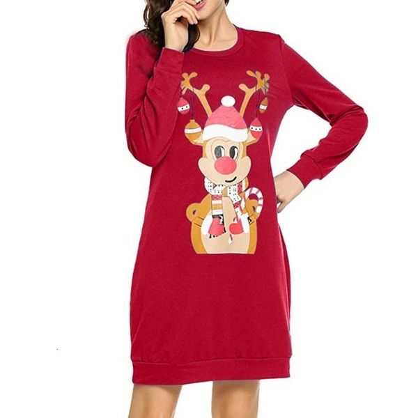

women christmas print monkey character long sleeve dress ladies mini dress ladies casual mini dress robe noel femme 50, Black;gray