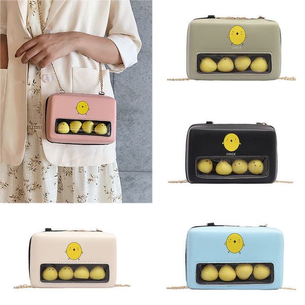 

fashipn bags for women cute chick decor plain transparent small square bag female shoulder bag casual crossbody bags clutch 5$