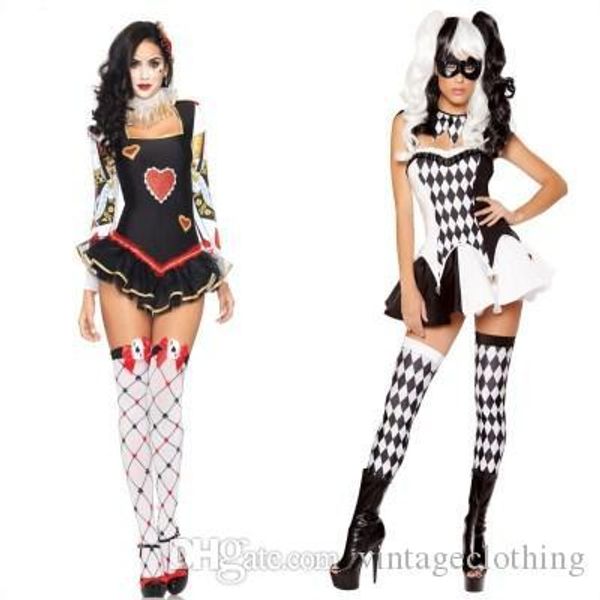 

women halloween circus costumes cosplay joker costume halloween female popular cosplay clown clothing party suits cosplay, Black;red