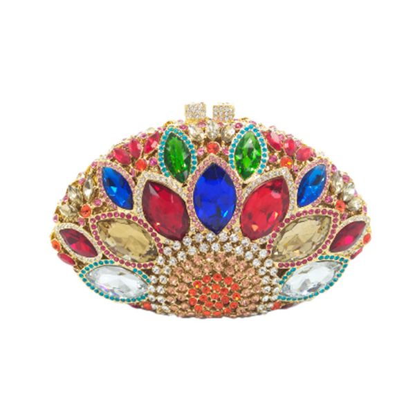 

luxury crystal pink clutch bags bling rhinestone champagne evening bags female women evening clutch bag party bag pink/blue