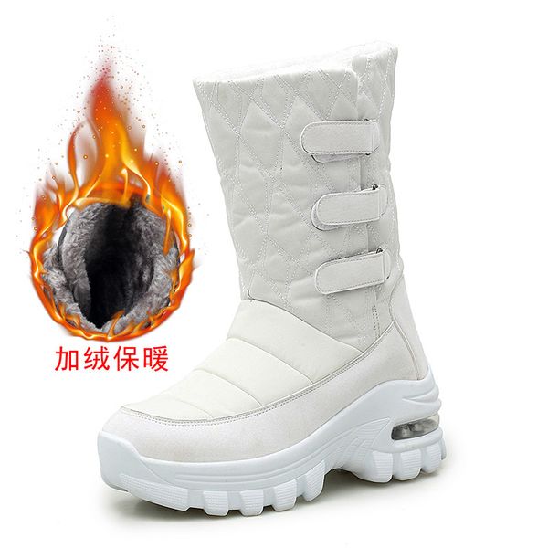 

2020 women winter boots waterproof keep warm plush boots women mid-calf snow non-slip botas mujer, Black