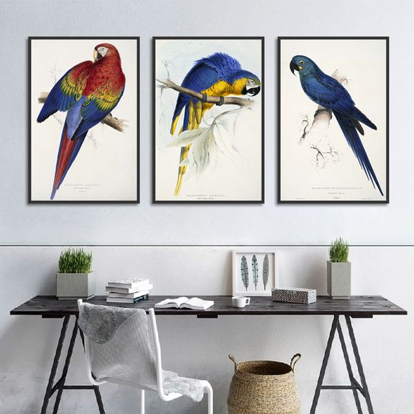 

nordic decoration home posters and prints animal modular wall art pictures color parrot canvas painting for living room decor