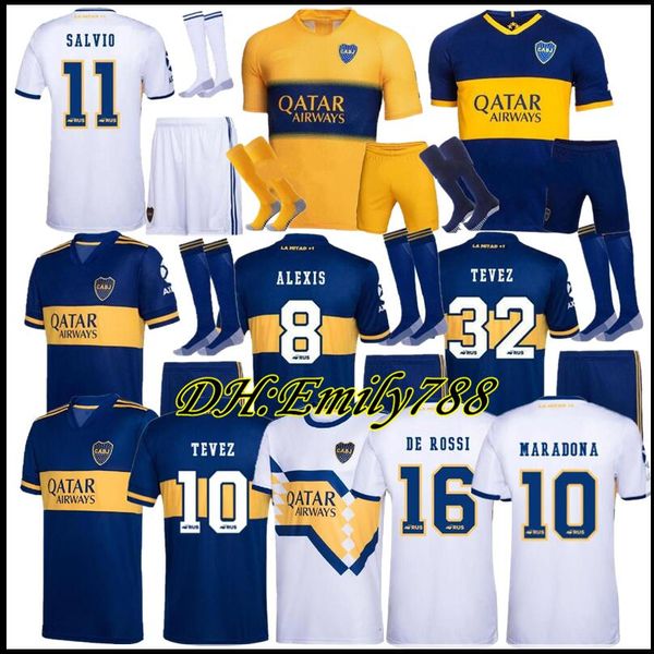 

2019 20 boca juniors home soccer uniforms de rossi carlitos 20 21 boca juniors soccer jersey shorts + socks boca football soccer jerseys, Black;yellow