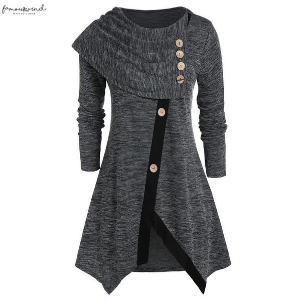 

plus size 5xl fashion irregular blouse casual winter ladies o neck solid tunic female women long sleeve shirt blusas pullover, White