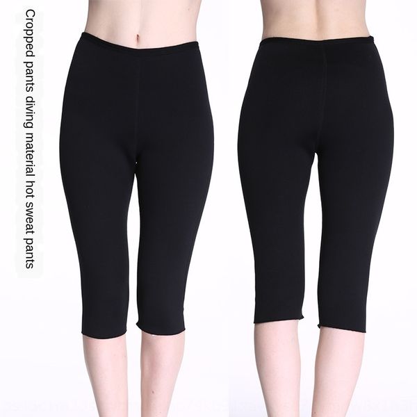 

2mm cropped neoprene slim sports trousers sports sweat pants neoprene fitness running hip lift up shaping pants, Black;brown