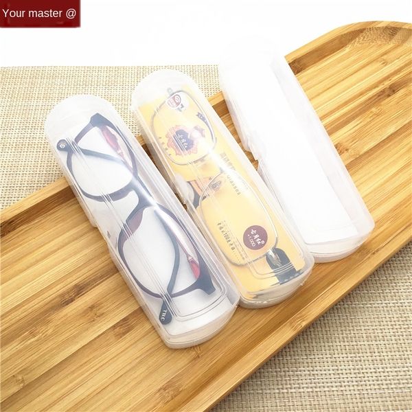 

high-grade hard case presbyopic case presbyopic glasses box white translucent pvc special glasses box, Blue