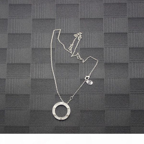 

womens diamond hoop pendant necklace valentine's day rose gold long necklace wedding engagement jewelry, Silver