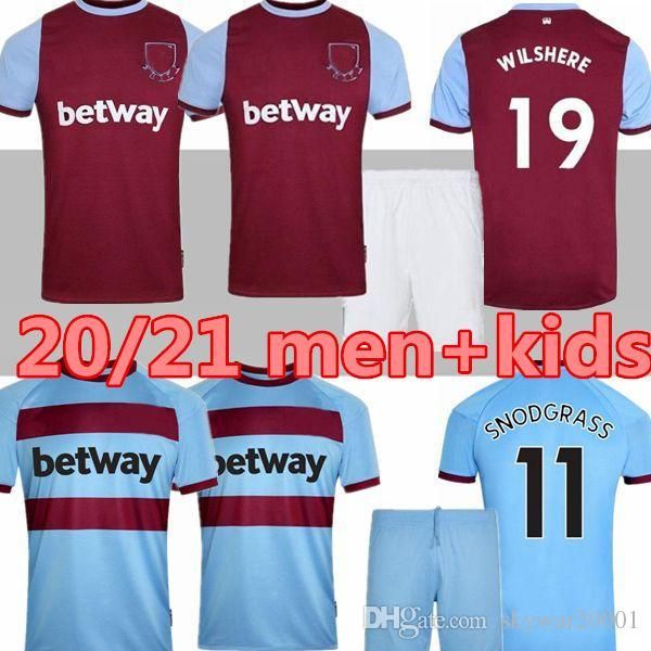 

kids 20 21 west soccer jerseys 125th anniversary ham 2020 2021 united noble haller anderson lanzini antonio home away football shirt, Black;yellow