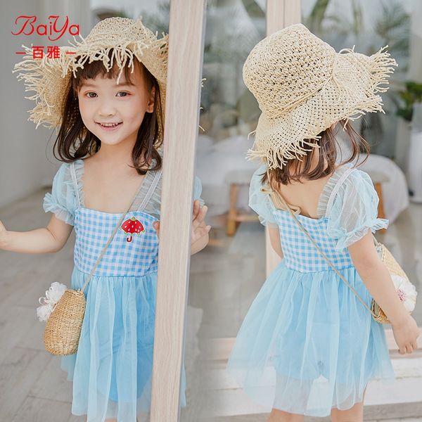 

new girls' slimming cute korean princess dress princess dress swimsuit style 3-5 years old children's swimsuit nt86531, White;black