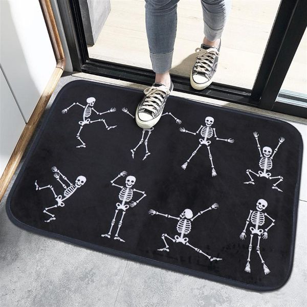 

1pc halloween skull pattern floor mat non-slip floor mat (assorted color