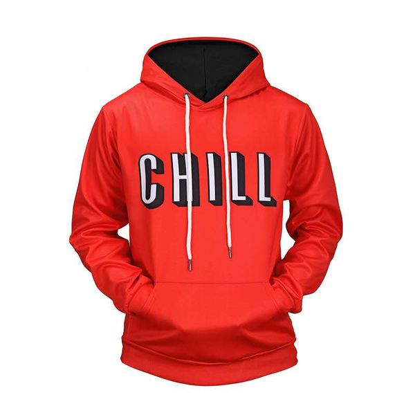 

2019 men's designers autumn and winter new chill letter printed hooded 3d sweater fashion brand couple's clothing, Black