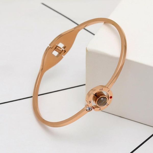 

fashion charm women bracelet valentine's day rose gold love projection you dropshipping i languages 100 s1p5, Golden;silver