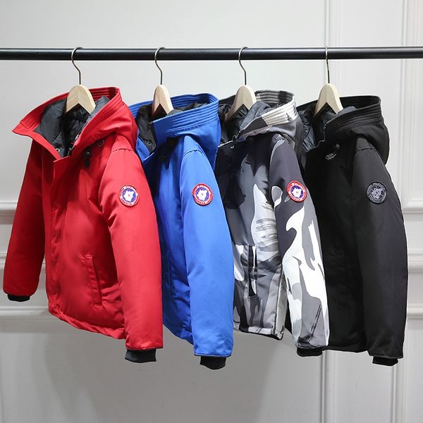 

детский средней длиной 19 новый boysand girlstooling с капюшоном утолщенного пальто зимней куртки вниз jacketcoat пуховика, Blue;gray