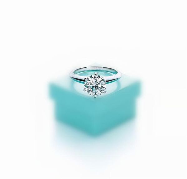 

High version six claw 1-3 karat diamond luxury ring 925sterling silver couple rings women marry wedding engagement Lovers gift with box2019