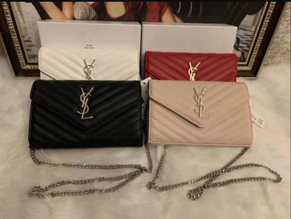

wholesale purse handbags clutch bags fashion real leather bag wallet women bag with box and dust bag, Silver