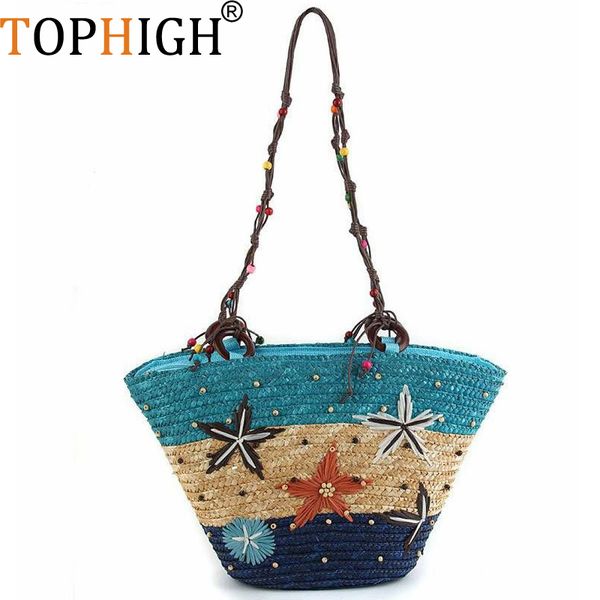 

tophigh оптового лето нового прибытия звездной солома сумка сумка женщины lady пляж сумка морская звезда шаблон женщины сумки c68