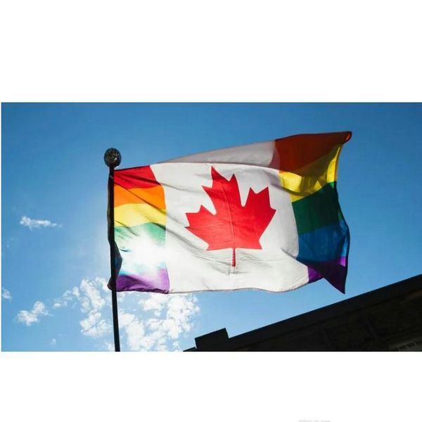 

3x5 custom canadian rainbow flag gay lgbt pride flag polyester printing festival activity party flags