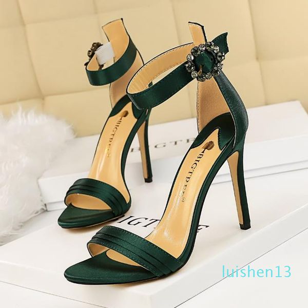 

fashion red rhinestone ankle strap high heels luxury women designer shoes bridal shoes l13, Black