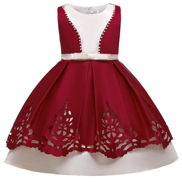 

girl's dresses gown wine children 2021princess dress flower boys/flower girls small host piano costume, Red;yellow