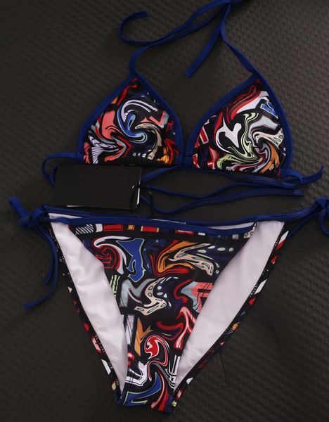 

graffiti styles fashion swimwear bikini set for women girl swimsuit with pad bandage two-piece bathing suit
