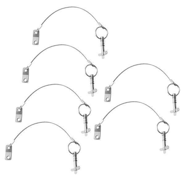 

6pcs stainless steel quick release pin lanyard for boat bimini top