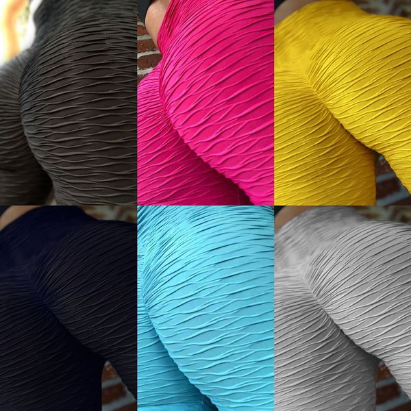 

2020 new fabric hip-lifting bubble yoga casual pants fitness women's casual pants jacquard jacquard clothing, White;red