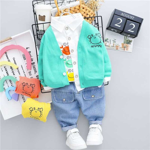 

hylkidhuose baby boys girls clothing sets 2020 autumn coats shirt pants inafnt newborn casual clothes kids children costume, White