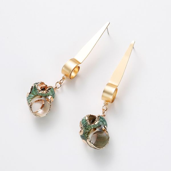 

alloy curly shell earrings personalized ocean wind earring advanced design earring, Golden