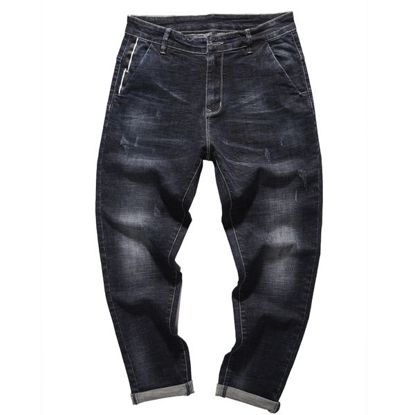 

men's jeans solid color fashion young male student street wear casual pants men full season oversized trousers, Blue