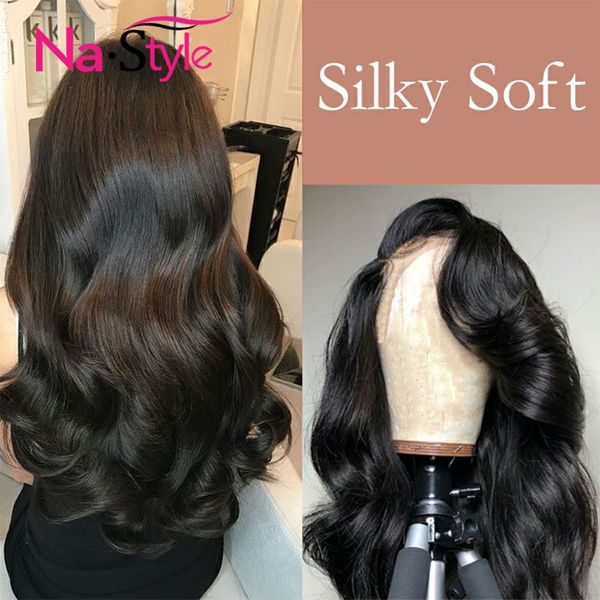 

fake scalp wig invisible lace front wigs 13x6 lace front human hair wigs body wave pre plucked bleached knots wig remy full end, Black