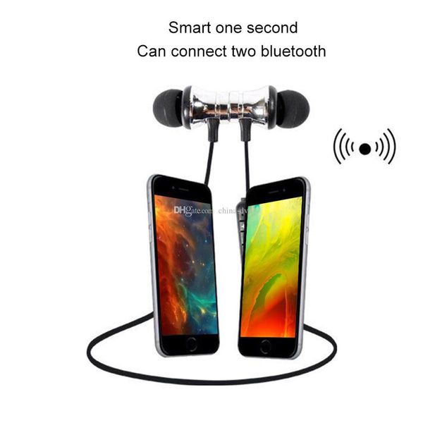 

xt11 magnet sport bluetooth headphones bt4.2 wireless stereo earphones with mic earbuds bass headset for smartphones with retail box ee2006