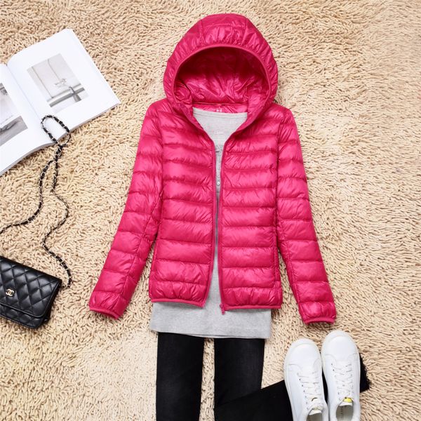

2020 new lightweight thin women's short down jacket down jacket korean style large size slim hooded winter clothing, Black