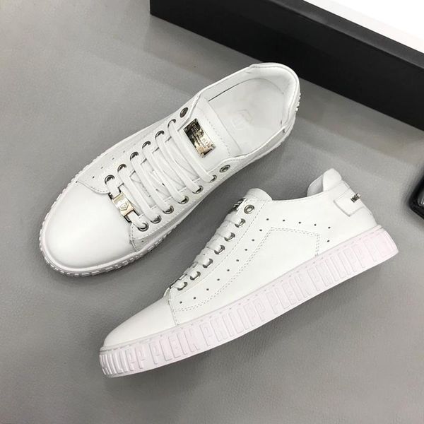 

luxury men 's shoes sports fashion new arrival casual lace -up low shoes black and white with origin box zapatillas ho