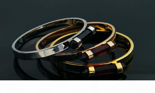 

лучшие дизайнерские rose gold silver любовь браслеты браслеты женщины из нержавеющей стали манжеты браслеты, Black