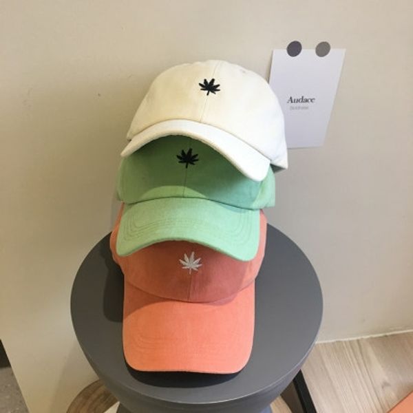 

women's summer leaf korean style stylish versatile ins face cap hat baseball hat small net red sun-proof baseball cap, Blue;gray