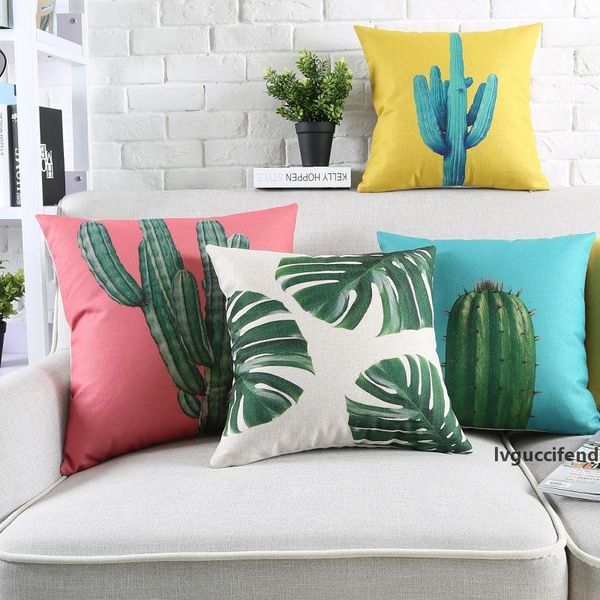 

45x45cm tropical plant pillow cover cactus pineapple sofa cushion covers palm tree leaf pillow cases bedroom home decoration dbc bh3253