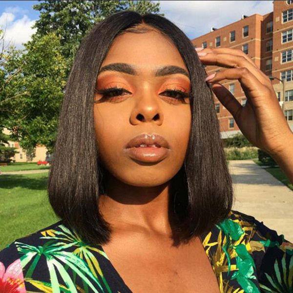 

2020 150% short bob lace front human hair wigs for black women straight remy brazilian hair bleached knots pre plucked with baby hair